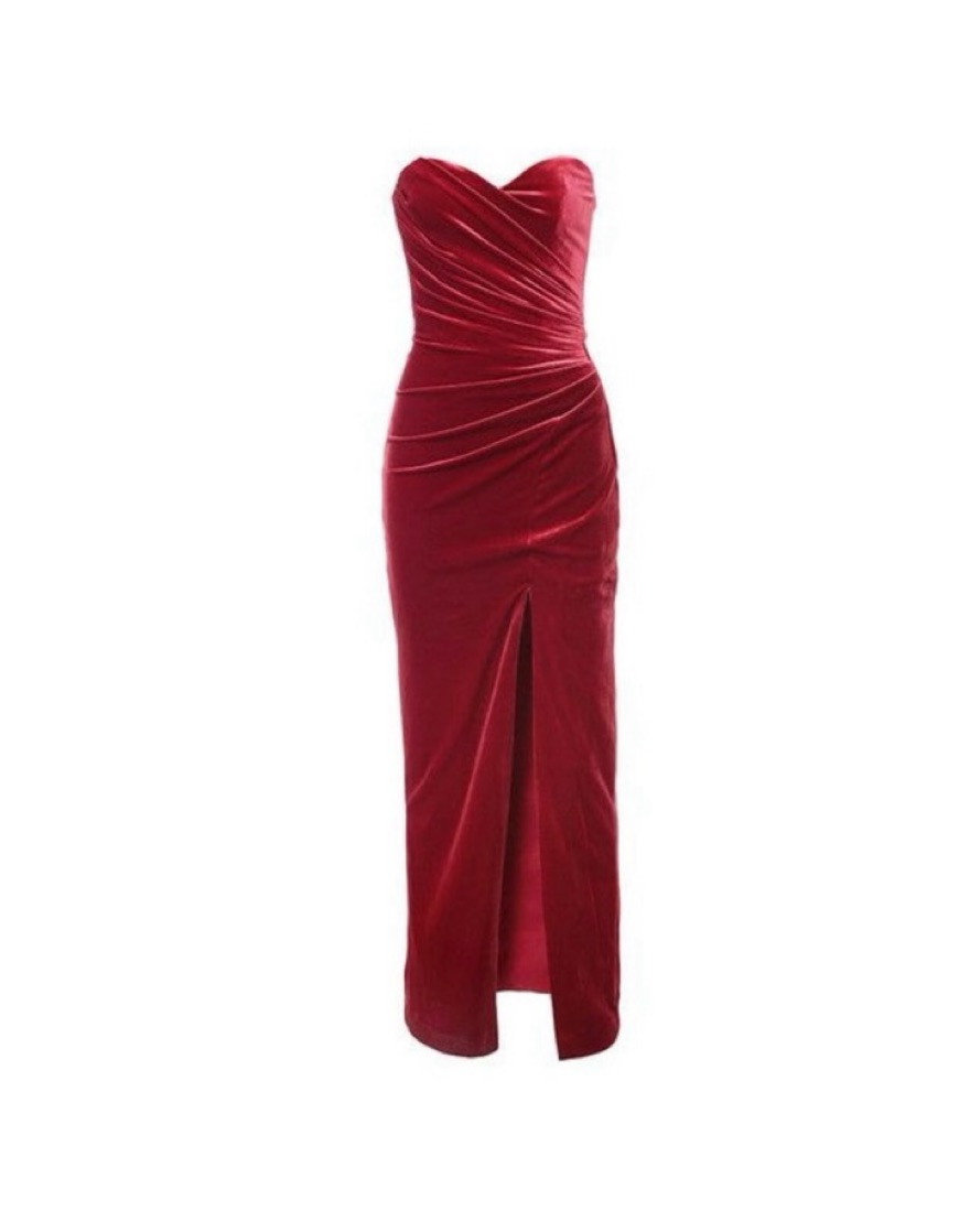 house of cb red velvet dress House of CB