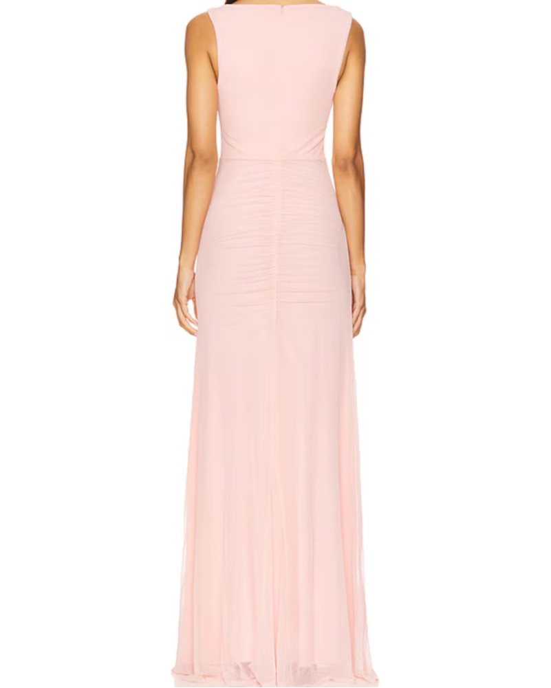 strapless light pink maxi dress Light Pink Strapless Chiffon Long Prom Dress Evening Party Dress J3987 –  JulyProm main image 0