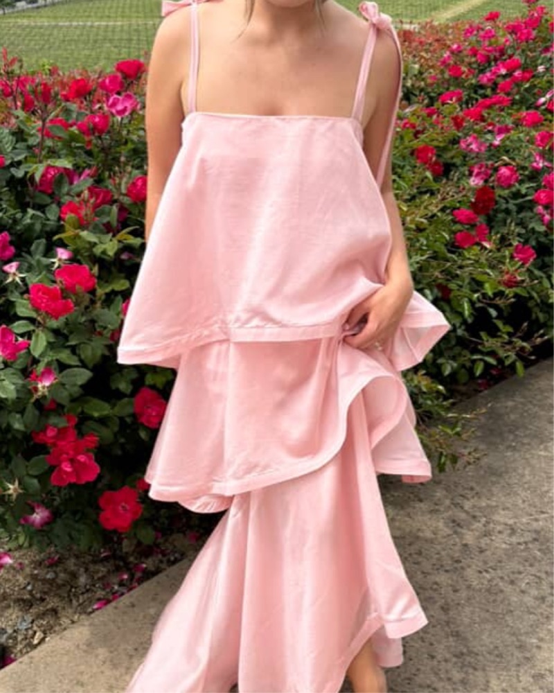 noemi tiered voile maxi dress Noemi Tiered Voile Maxi Dress by Elliatt