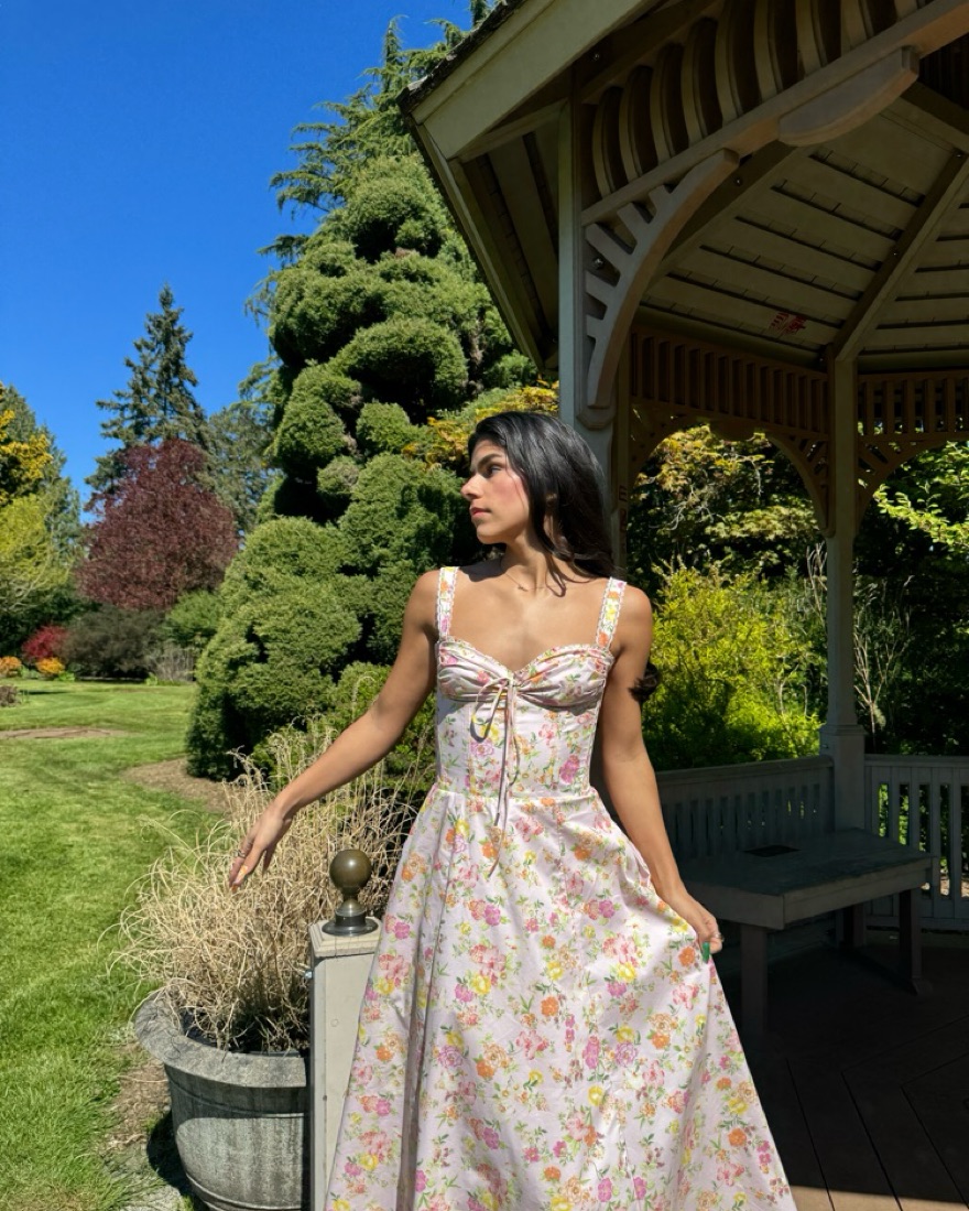 elegant floral midi dress Flora