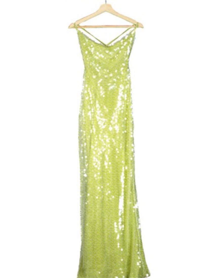 green sequin gucci dress Gucci Emerald Spring 2006 Cross Back Gown – The Kit Vintage