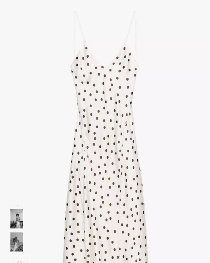 Zara Satin Polka Dot Dress by Zara - Pickle