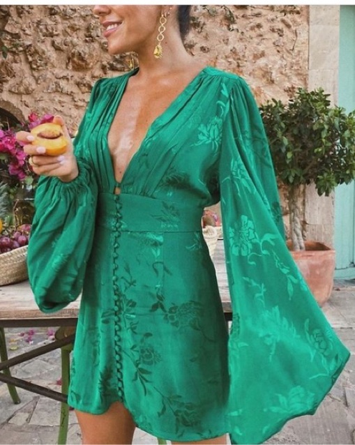 rat and boa isabella dress green Isabella Dress