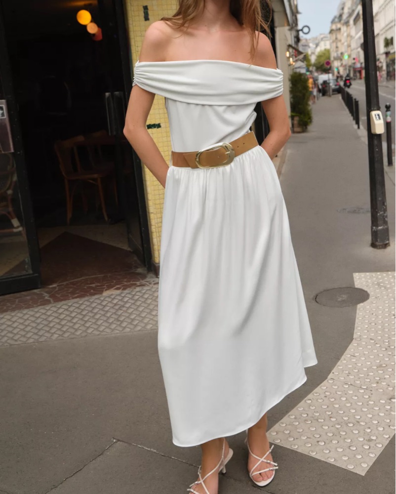 women's white summer dress ZWTYSS Maxi Dresses For Womens Casual High Waist Round Neck Shirred at Amazon Women's Clothing store Affordable Amazon spring dresses silk party dress brunch dates Shoe Size:8 1/2