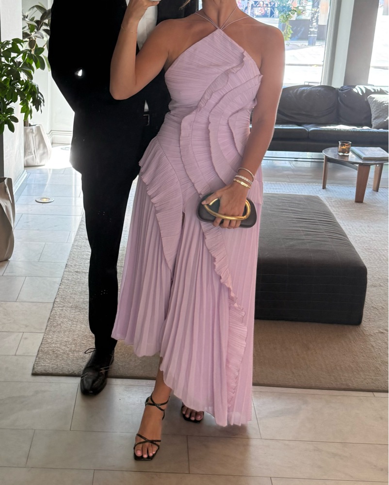 Elegant Pleated Lavender Gown by Emelia the label - Pickle