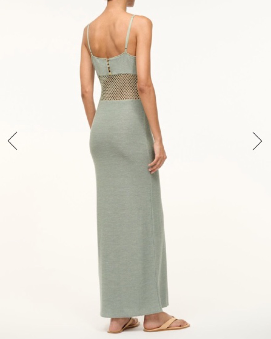 staud tara crochet dress STAUD Tara Dress Jade by Staud
