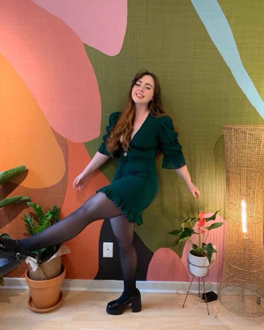 retro vintage green dress Clara
