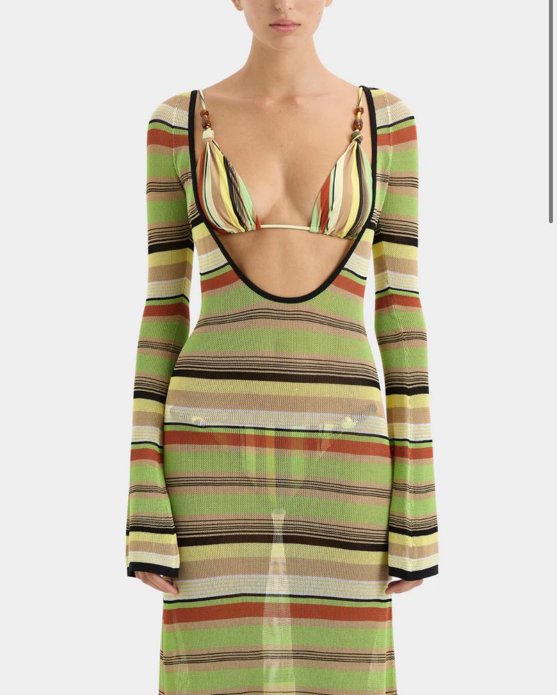 jaded london venus knit mix halter neck maxi dress Cindylou Halter Knit Maxi Dress - Light Olive main image 0