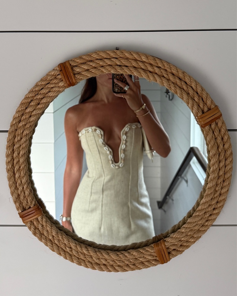 Strapless Linen Dress w/ Seashell Detail by H&M - Pickle