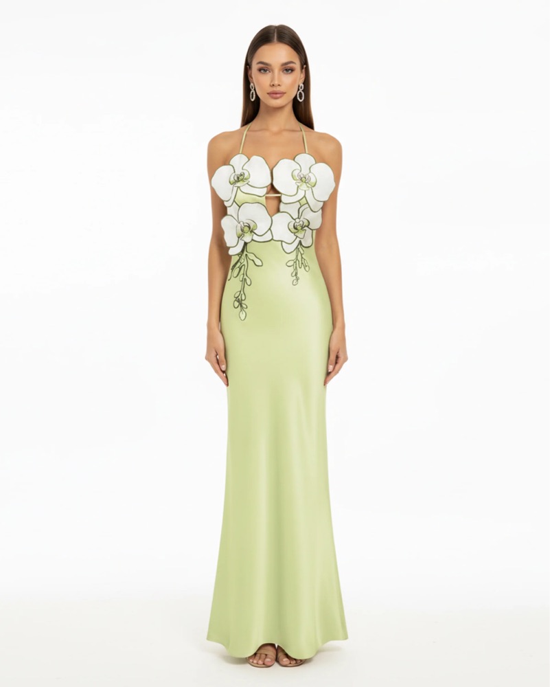 red satin dress Halter Neck Maxi - All Dresses neckline designed to capture Color:Beige Check launchdate:4/8/2022 Animal Print Mini Dress