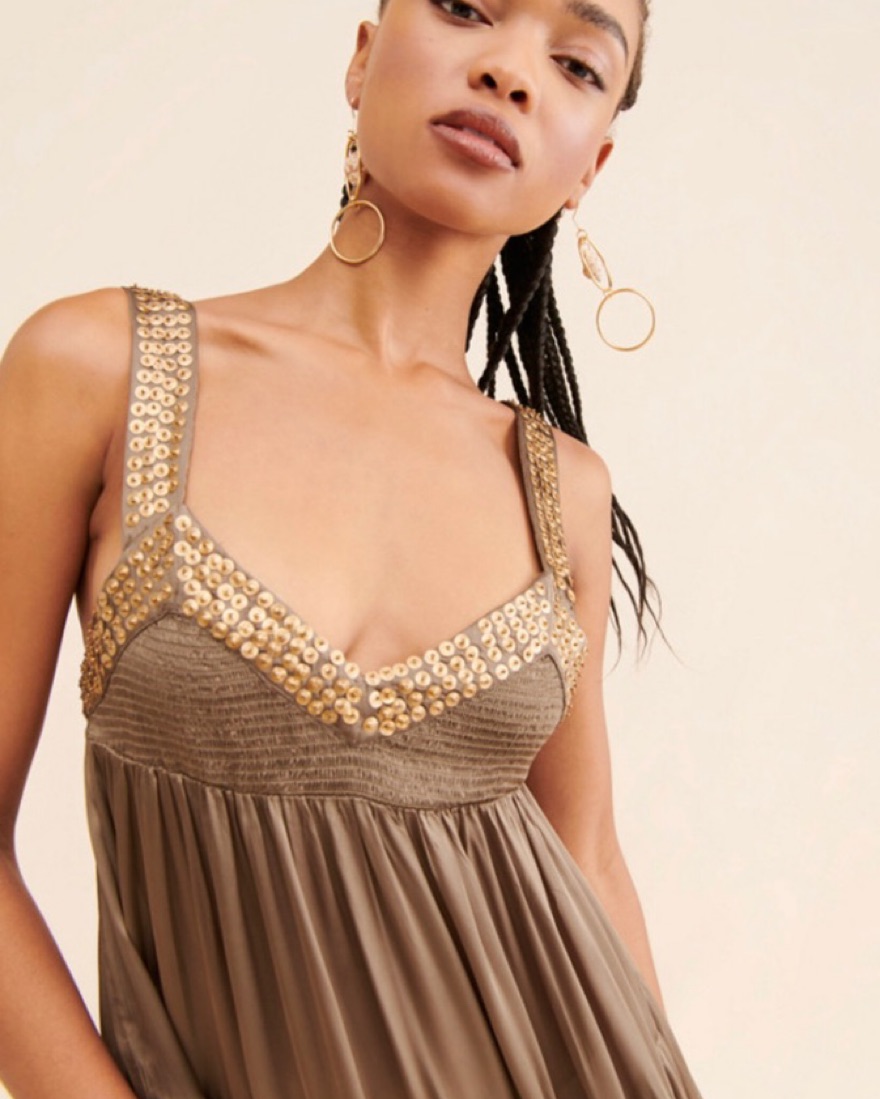 free people golden chalice dress Free People Golden Chalice Dress In Navy Blue Y2K Vibes Fairy Babydoll Size  4
