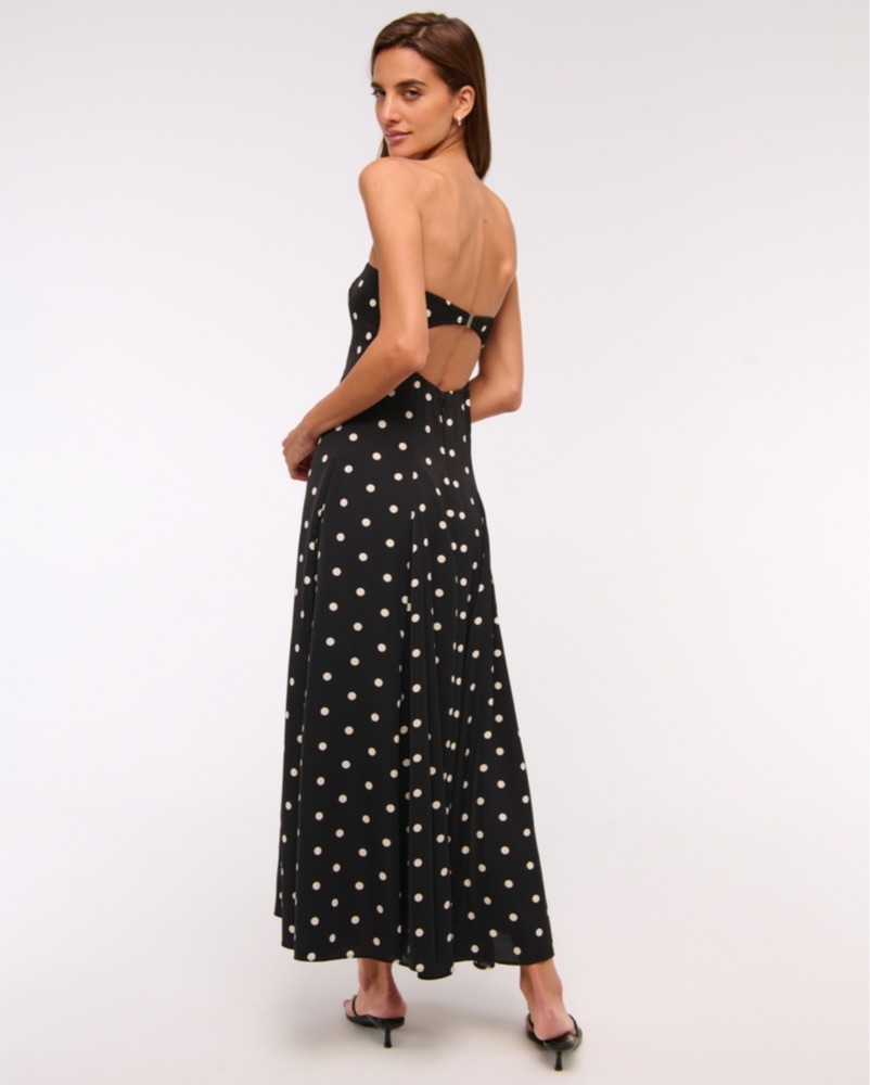 Godet Clasp Back Midi Dress by Abercrombie and Fitch - Pickle