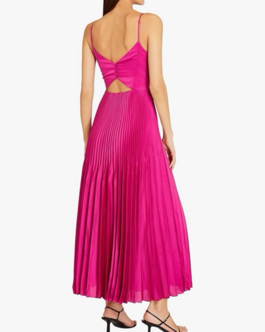 Club Monaco Pink Pleated Midi Dress by Club Monaco - Pickle