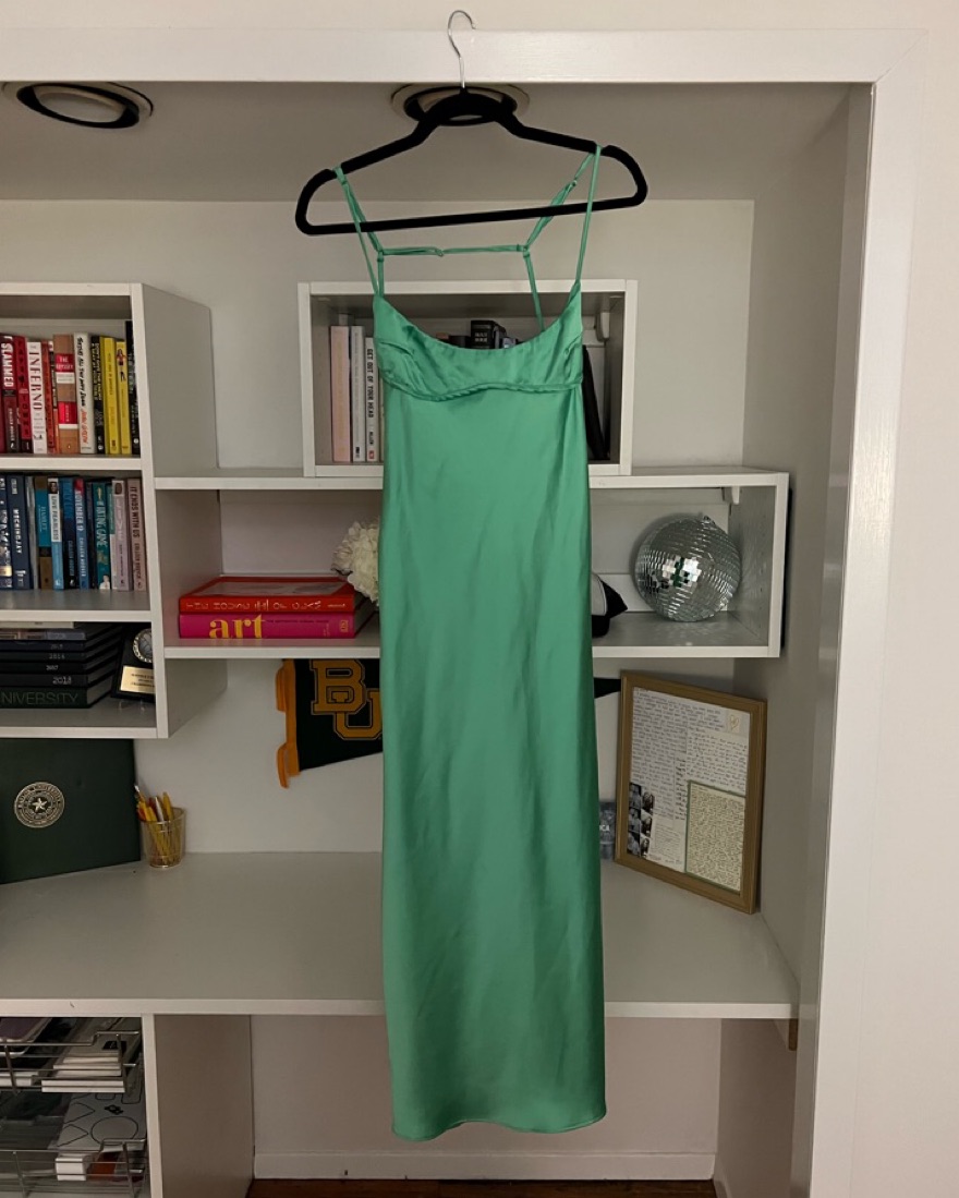 Zara Green Satin Dress by Zara - Pickle