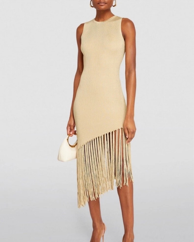 Sandro Gold Fringe Dress by Sandro - Pickle