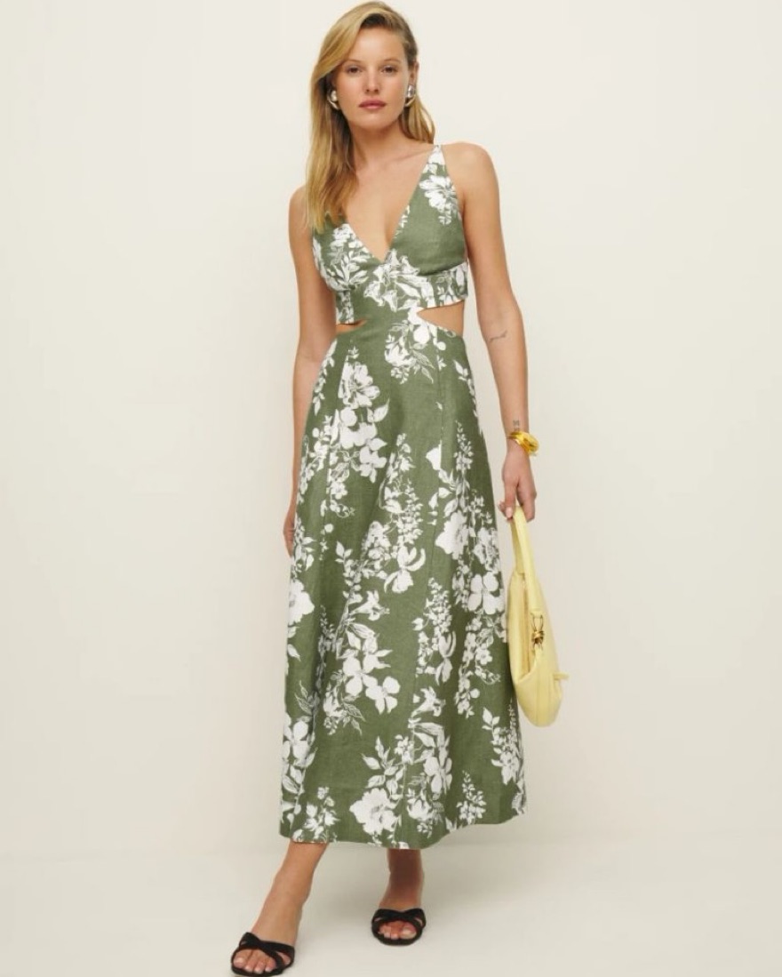 yellow and green prom dresses Vintage Olive Green Prom Dresses With Appliques Evening Party Dress J9 –  JulyProm main image 1
