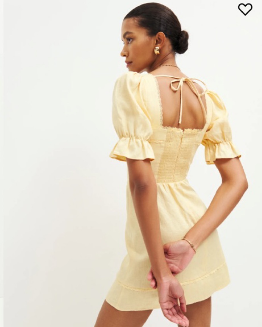 Reformation Evianna Linen Dress by Reformation - Pickle