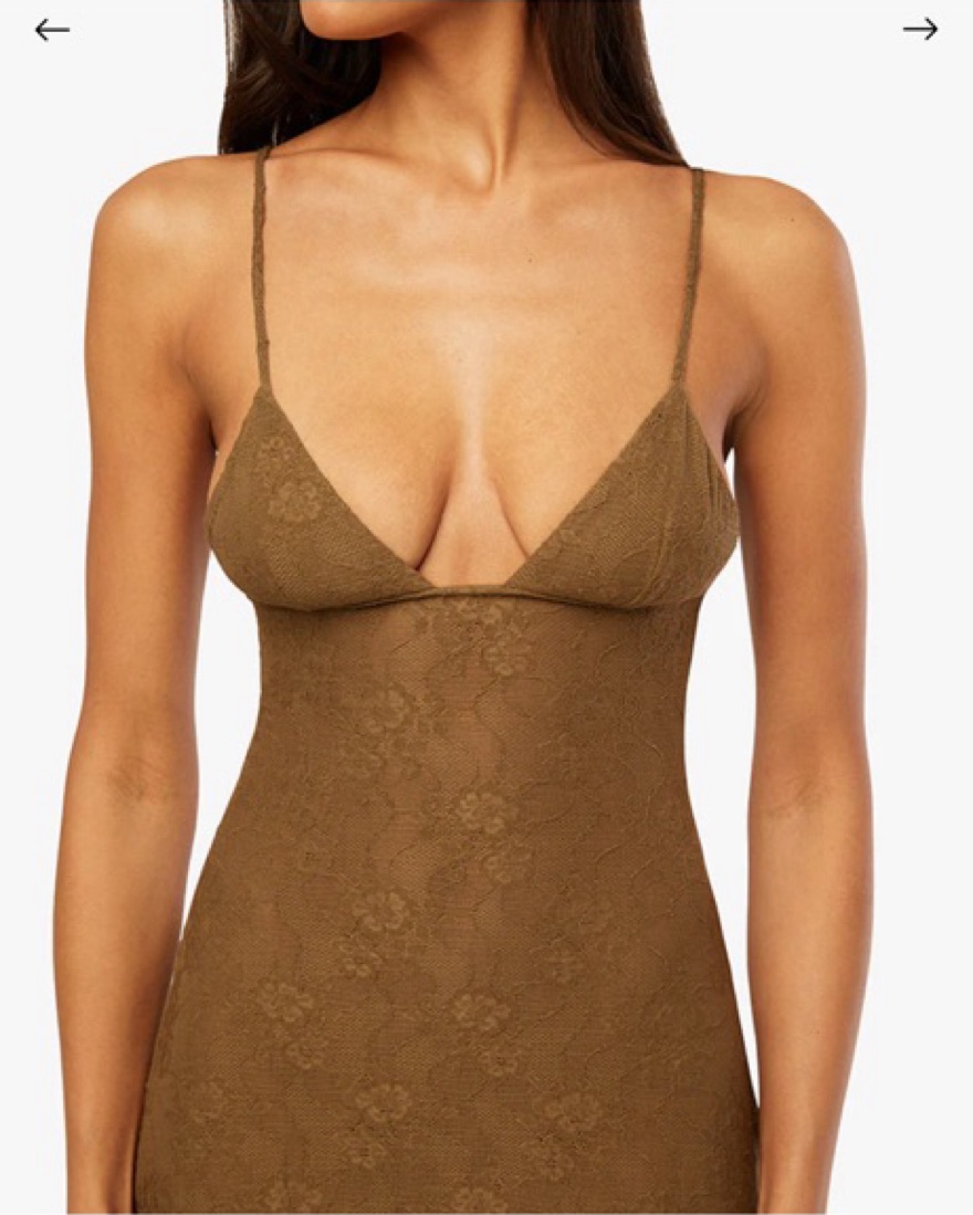 We Wore What V Front Midi Dress Brown by WeWoreWhat - Pickle