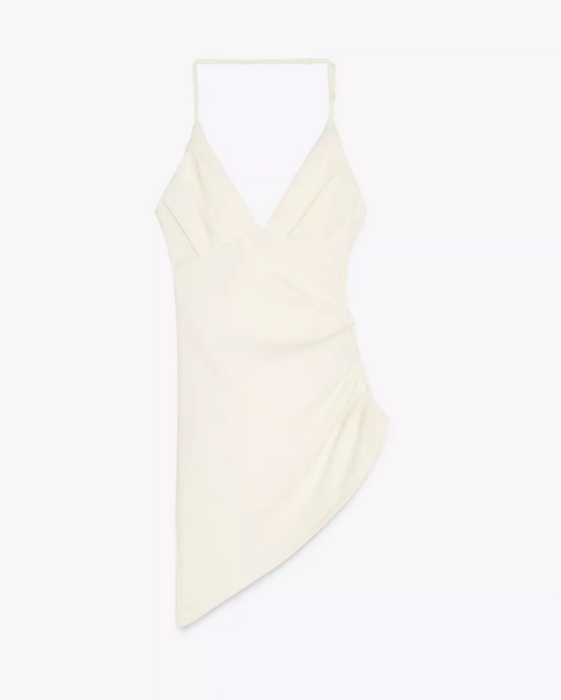 jjshouse a line wedding dress Zara ASYMMETRICAL DRESS WITH RUCHING Size M NWT  Our Sunshine Boutique