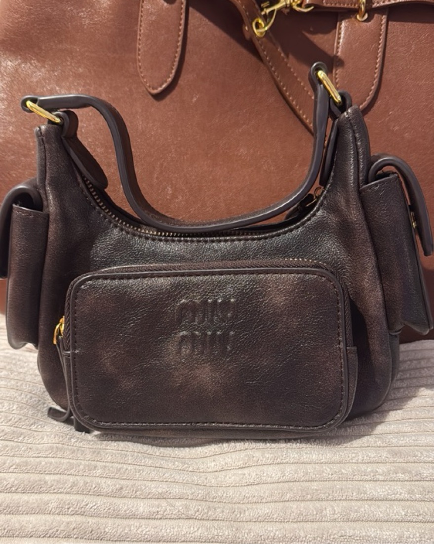 Miu Miu Pocket バッグ Caramel Pocket Nappa Leather Bag | Miu Miu