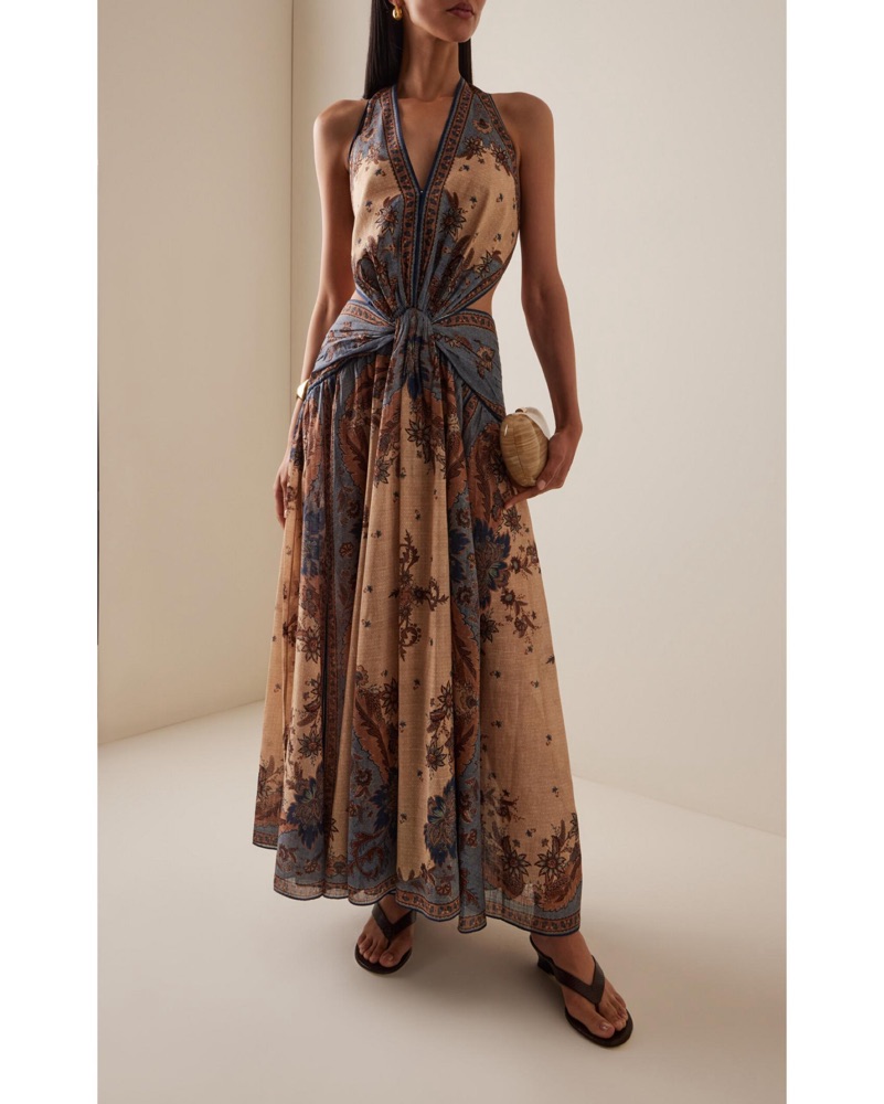 Zimmermann Ascension Plunge Halter Dress by Zimmermann - Pickle