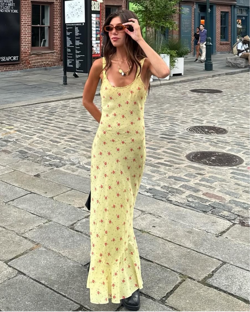 realisation par allegra dress yellow (Yellow) – Rent To Dress NZ Ankle grazing with bare shoulders Realisation Par | Allegra Verona
