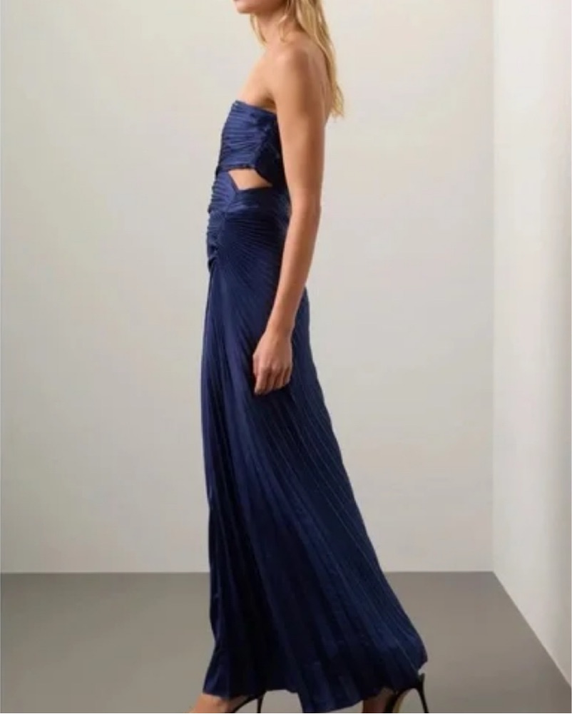 emerson satin pleated dress Azazie Emerson