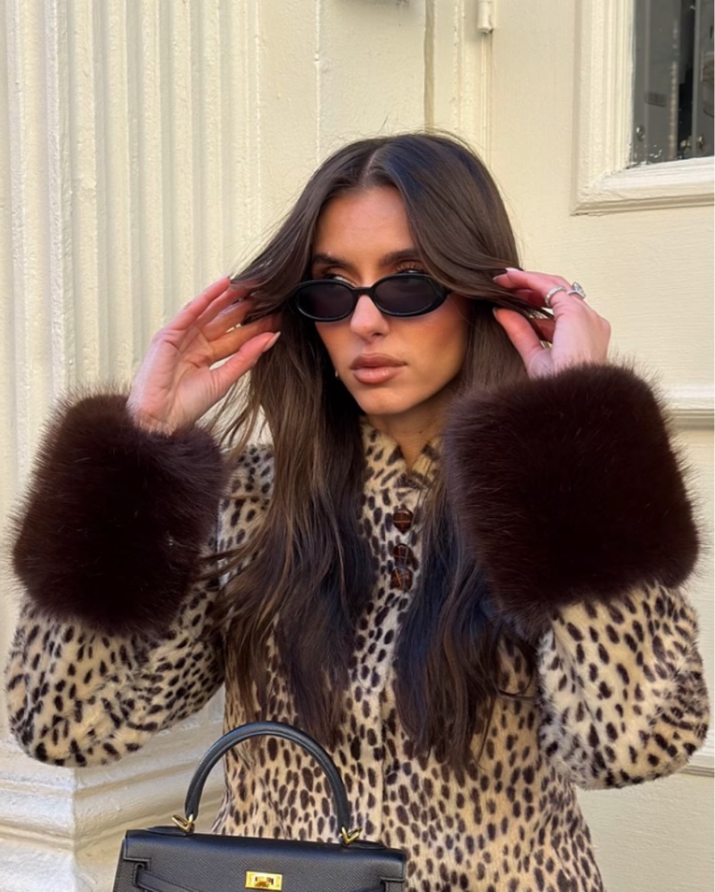 Carelli Pony Hair Fur Cuff Jacket by Carelli - Pickle