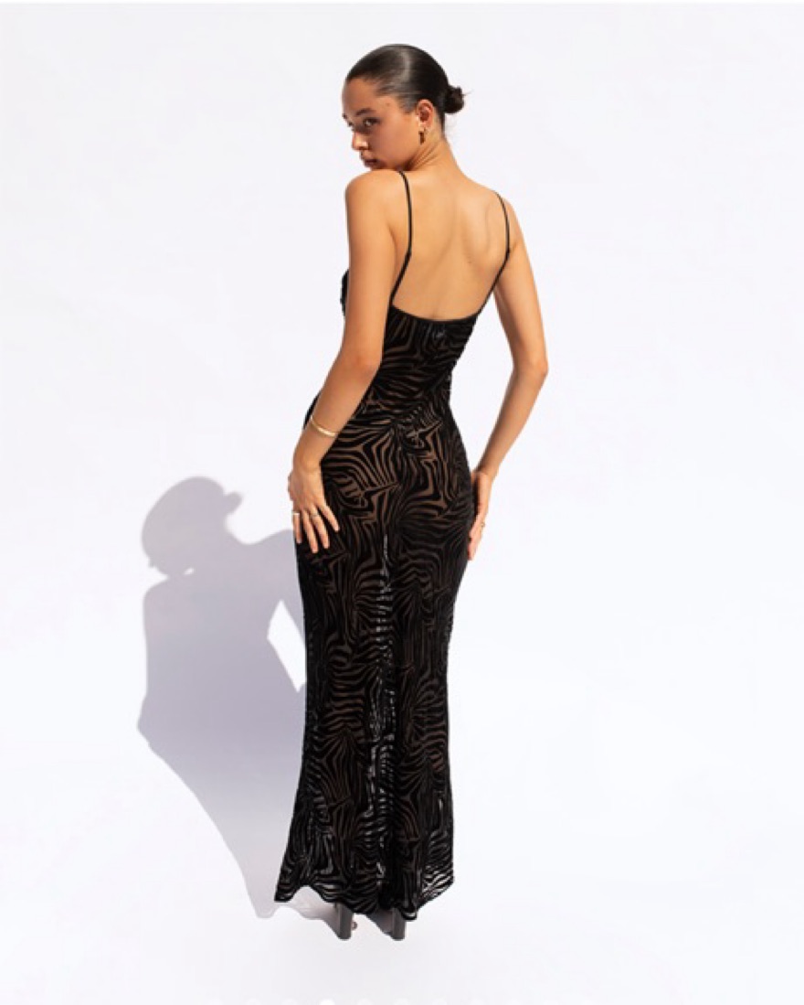 ted baker black dress with flowers Réalisation Par Gia Spotty Dress – Designer Dress Hire NZ – Rent with Iz main image 0