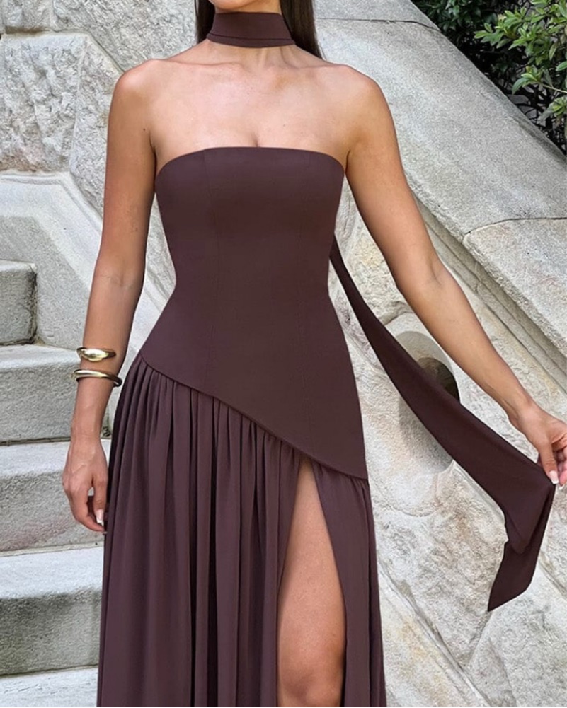 Brown Babyboo Dress (maliyah maxi) by Babyboo - Pickle