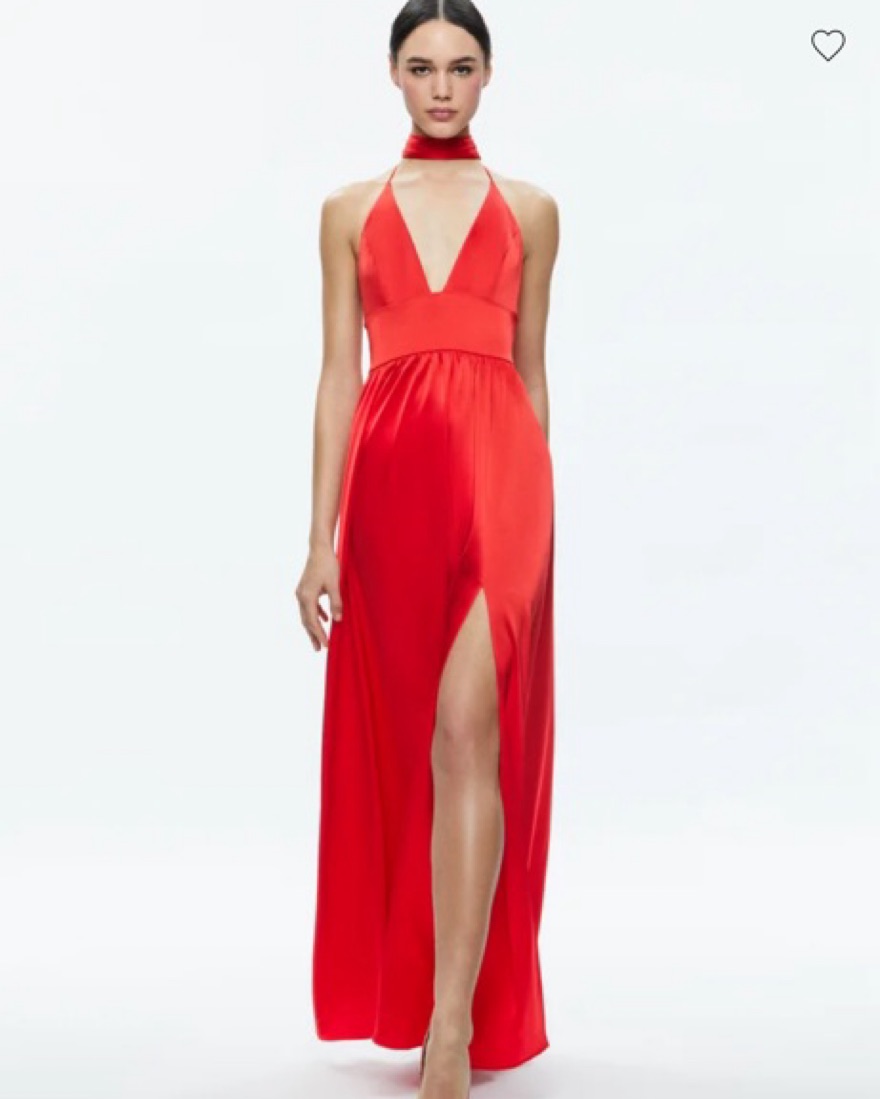 Hannah Halter Maxi Dress by Alice & Olivia - Pickle