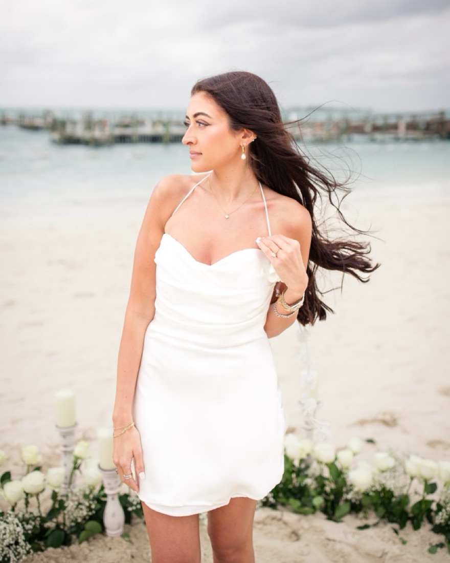 otillie rose halter mini dress - white juliaherb on LTK