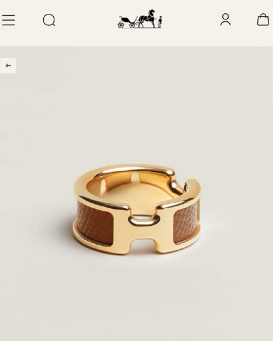 HERMES Olympe Ring Brown/Gold by Hermes - Pickle