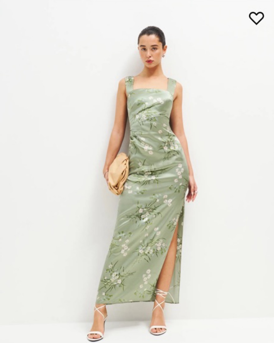 Green Wedding Guest Dress by Reformation - Pickle