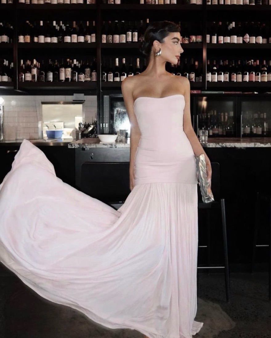 helsa pink satin dress Helsa Heavy Satin Mini Dress in Pale Pink