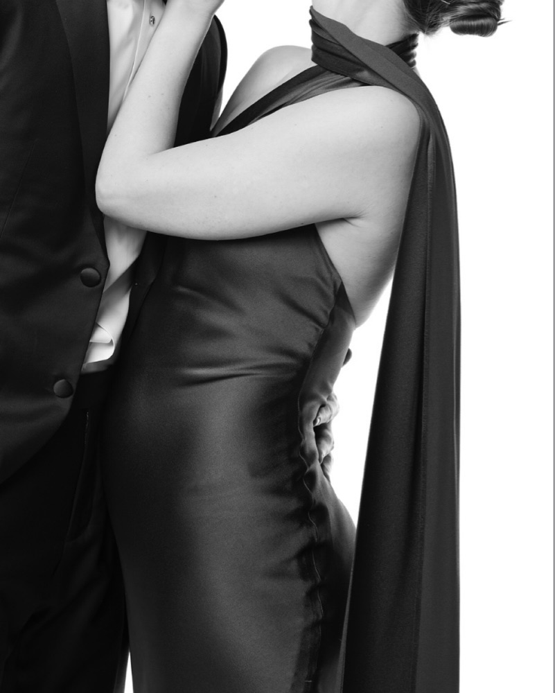 asymmetrical bow-neck dress HM153