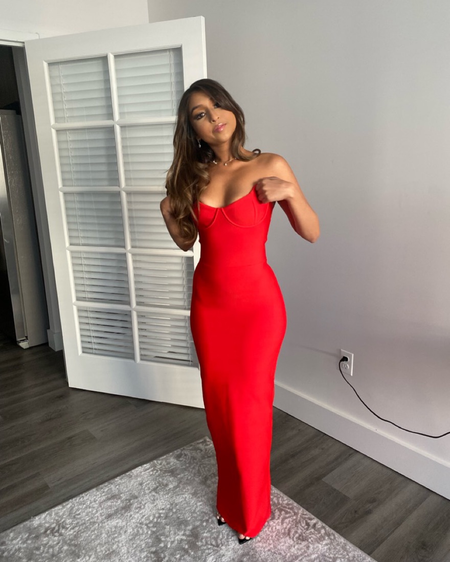 Dottie Red Maxi Bandage Dress by Bella Barnett - Pickle