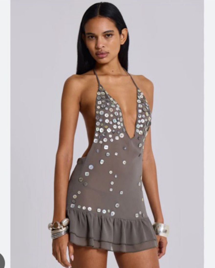 jaded london grey mini dress Grey Marl Mist Mini Dress