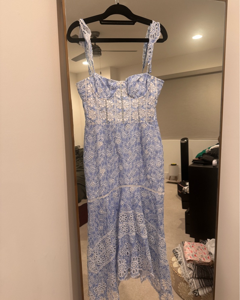 karina grimaldi irma eyelet maxi dress Karina Grimaldi