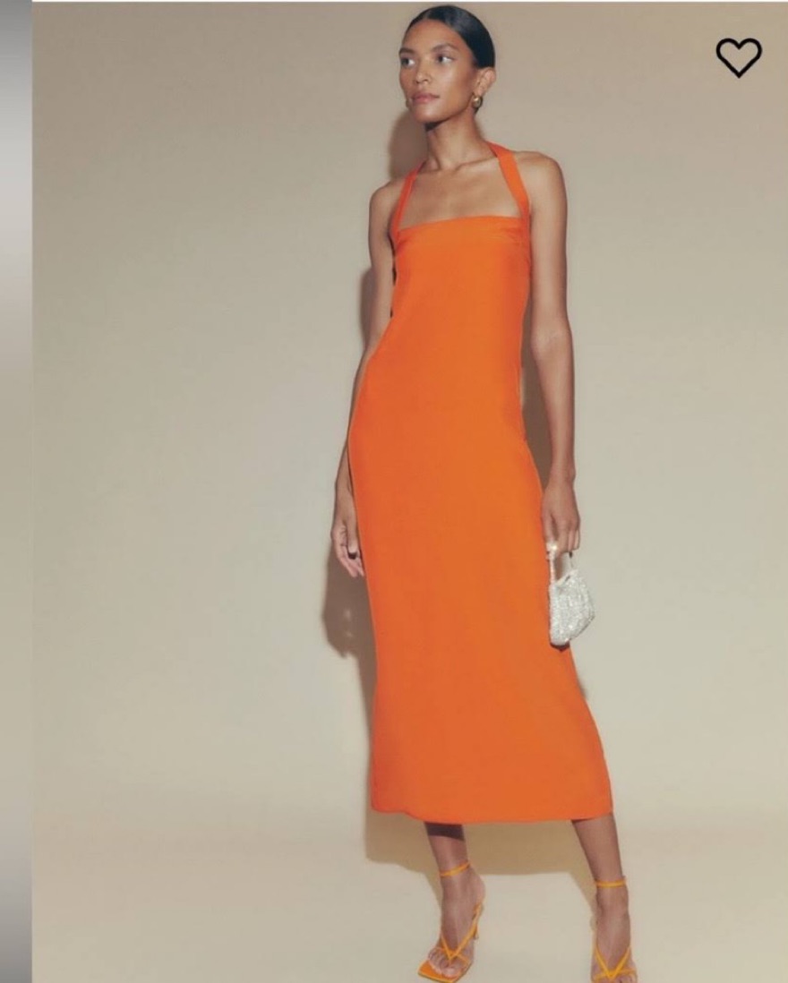 Reformation Orange Silk Dress by Reformation - Pickle