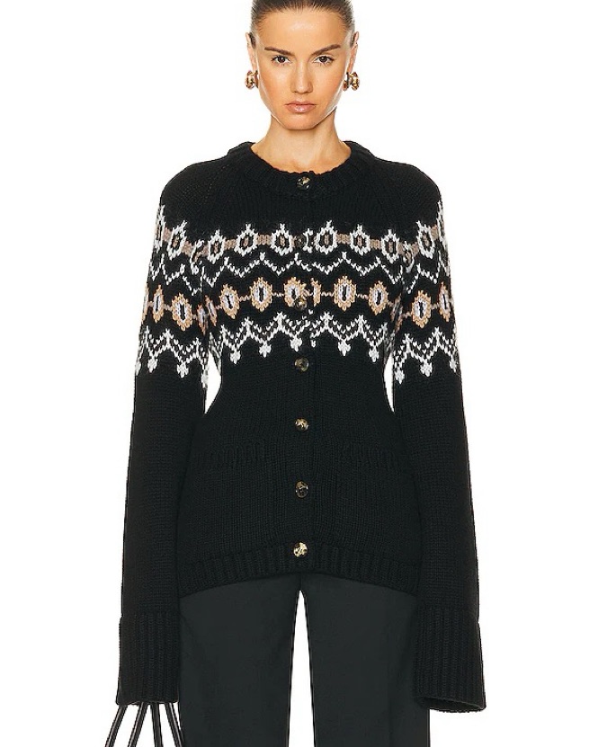 Khaite Suzette Cardigan Fair Isle by Khaite - Pickle