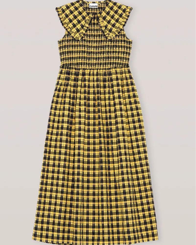 Ganni Seersucker Maxi Dress by Ganni - Pickle