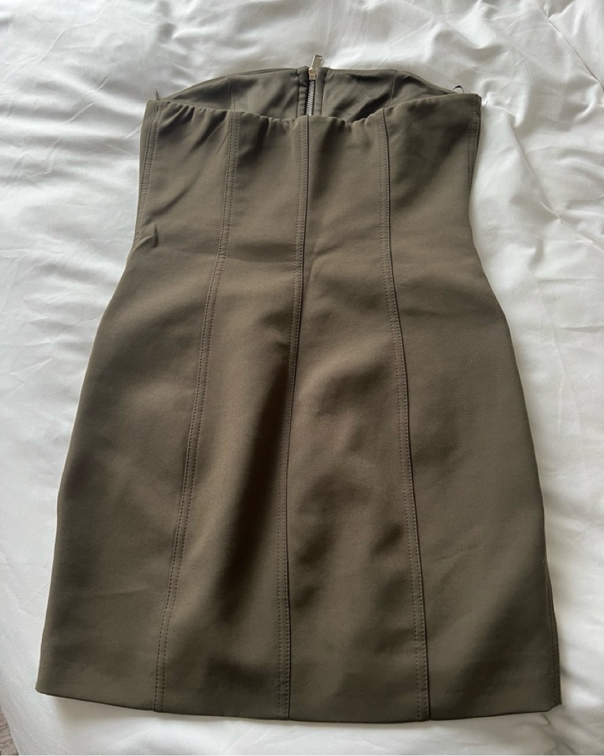 Zara Army Green Mini Dress by Zara - Pickle