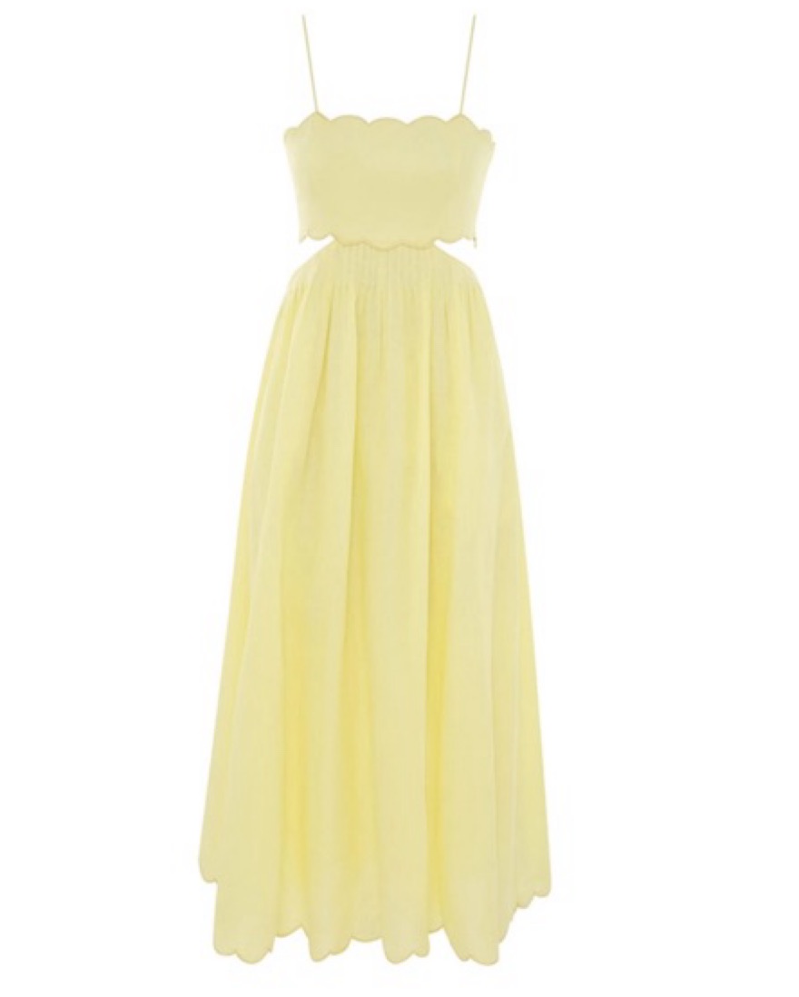 Zimmermann Yellow Scalloped Maxi Dress | Pickle