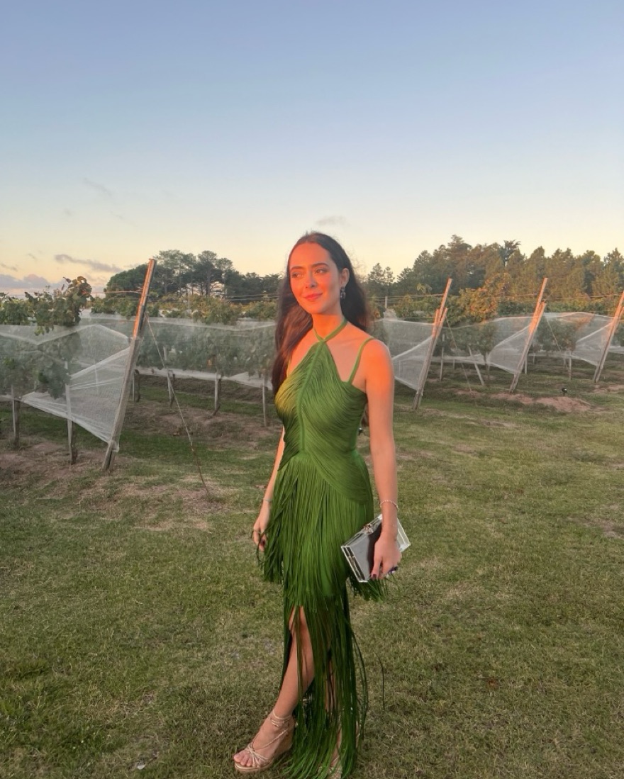 Herve Leger Green Fringe Dress | Pickle