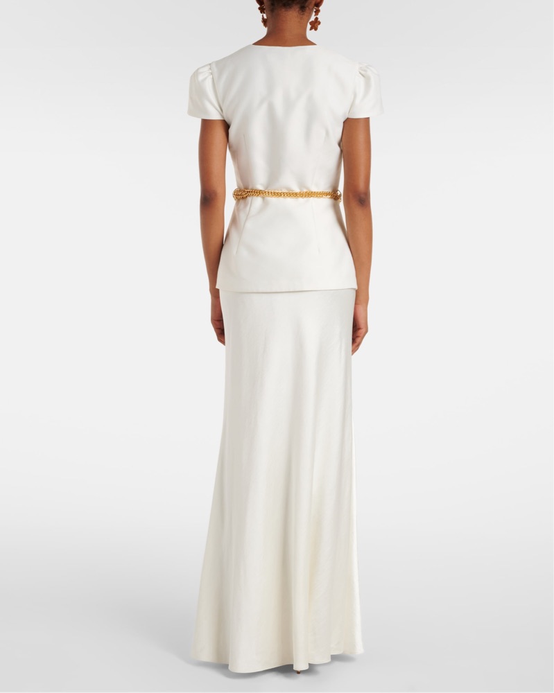 white short dress with gold belt CAPE MINI DRESS WITH GOLD BELT | CULT MIA main image 0