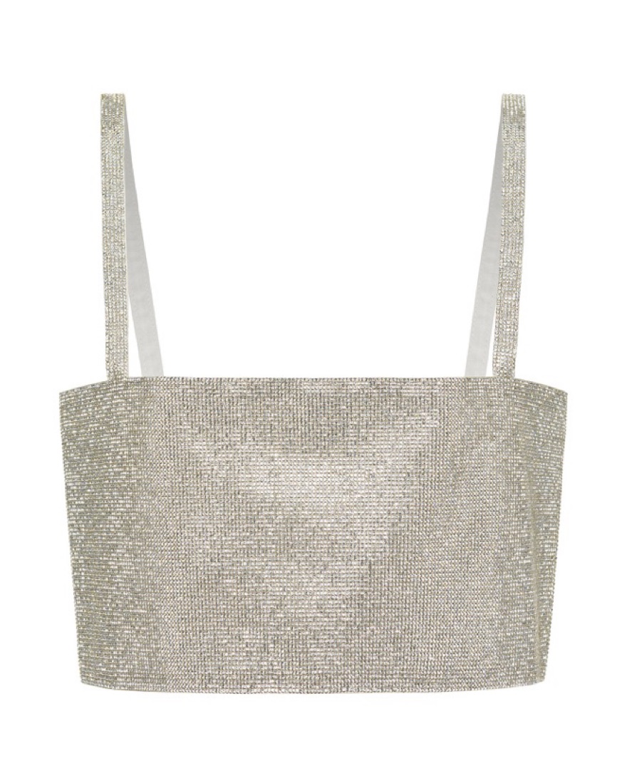 激レア‼️美品、capras  space  shooter  SS2012D Shira Silver Rhinestone Crop Top | Pickle