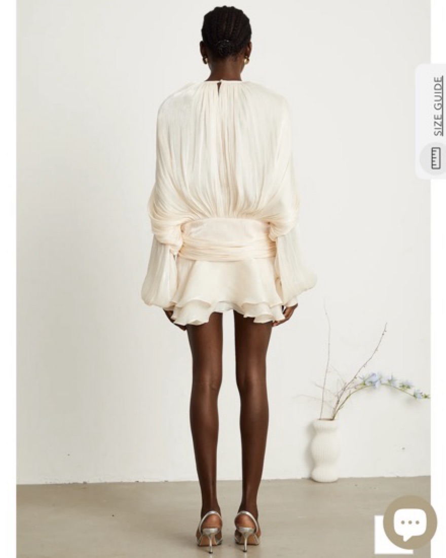 miss rosier mini dress Eugnie fully-pleated ruffled mini dress in Neutrals M / Neutrals