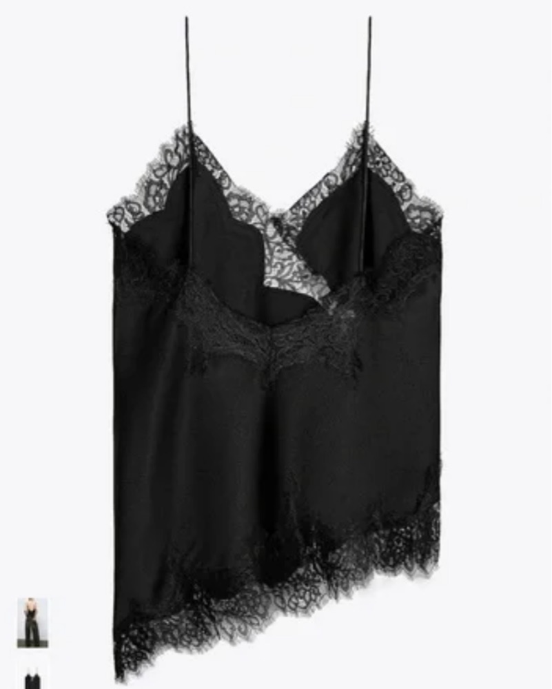 Viral Zara Black Lace Top Silk Satin by Zara - Pickle