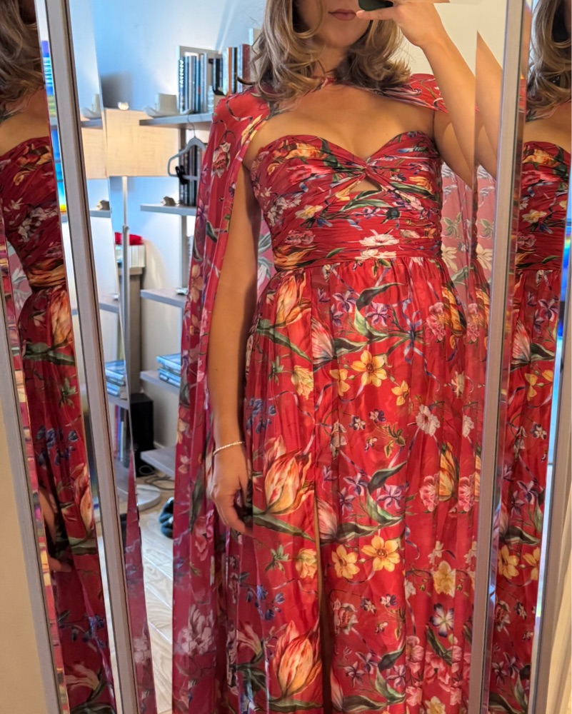 marchesa notte red floral dress christmas-dress-marchesa-notte-lace-sheath-dress-bell-sleeve-red-green-black-classic-style6  - MEMORANDUM